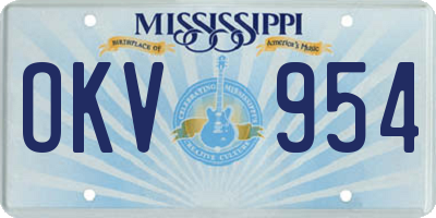 MS license plate OKV954