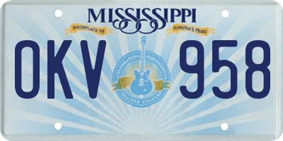 MS license plate OKV958