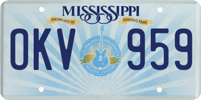 MS license plate OKV959