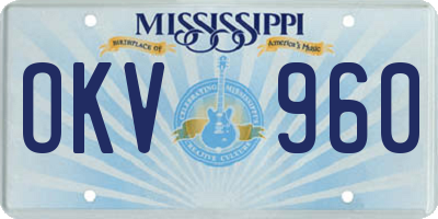 MS license plate OKV960