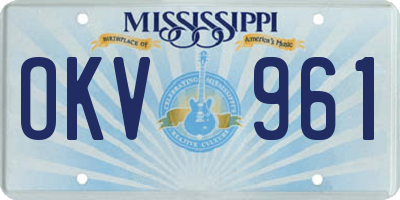 MS license plate OKV961