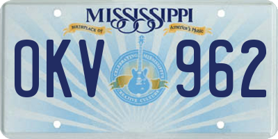 MS license plate OKV962
