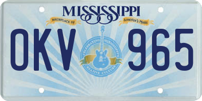 MS license plate OKV965