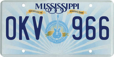 MS license plate OKV966