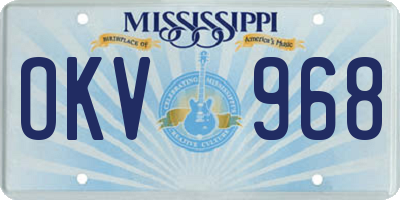 MS license plate OKV968