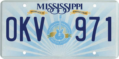 MS license plate OKV971