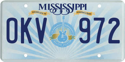 MS license plate OKV972