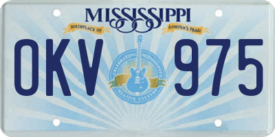 MS license plate OKV975