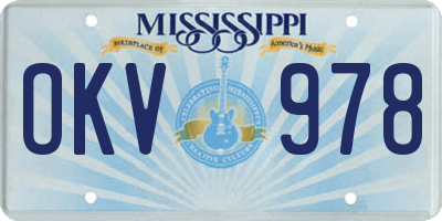 MS license plate OKV978
