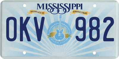 MS license plate OKV982