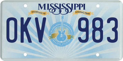 MS license plate OKV983