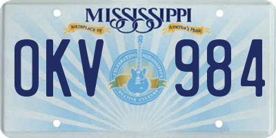MS license plate OKV984
