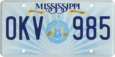 MS license plate OKV985