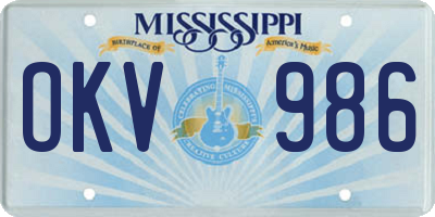 MS license plate OKV986