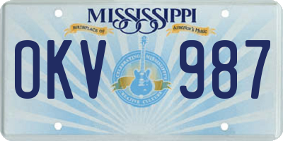 MS license plate OKV987