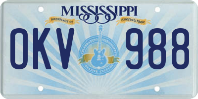 MS license plate OKV988