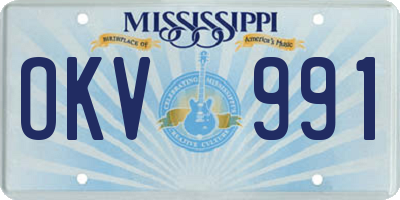 MS license plate OKV991