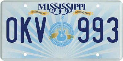 MS license plate OKV993