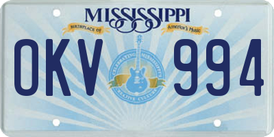 MS license plate OKV994