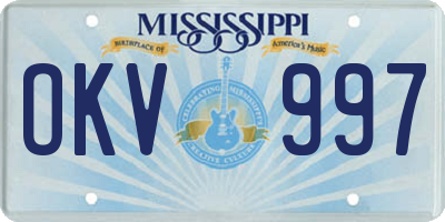 MS license plate OKV997