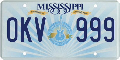 MS license plate OKV999