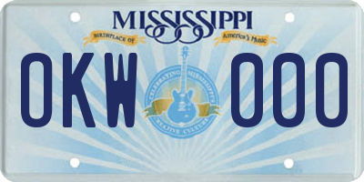 MS license plate OKW000