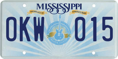 MS license plate OKW015