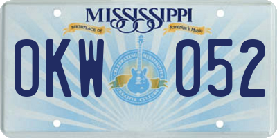 MS license plate OKW052