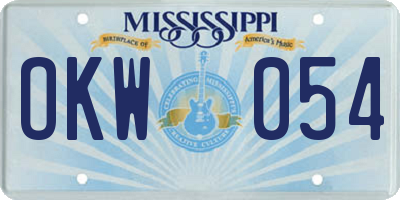 MS license plate OKW054