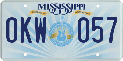 MS license plate OKW057