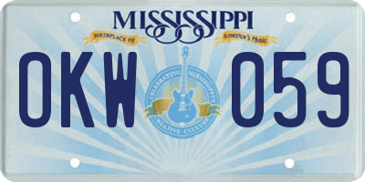MS license plate OKW059