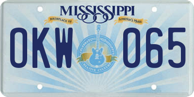 MS license plate OKW065