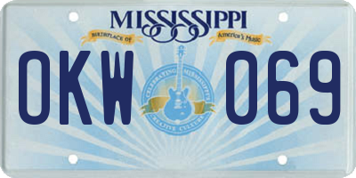 MS license plate OKW069