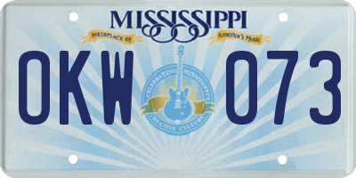 MS license plate OKW073
