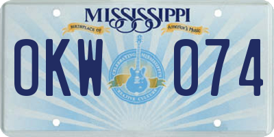 MS license plate OKW074