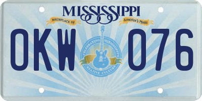 MS license plate OKW076