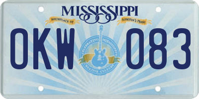 MS license plate OKW083