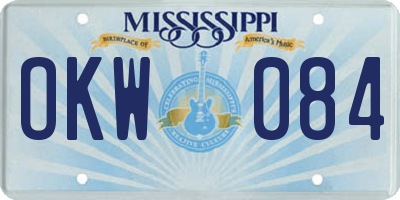 MS license plate OKW084