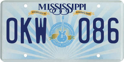 MS license plate OKW086