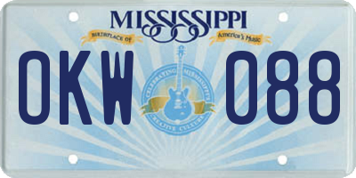 MS license plate OKW088
