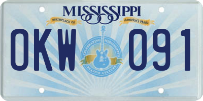 MS license plate OKW091