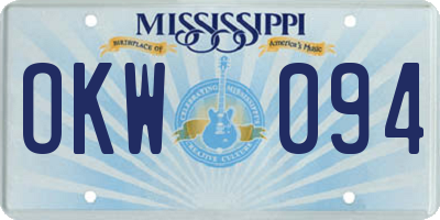 MS license plate OKW094