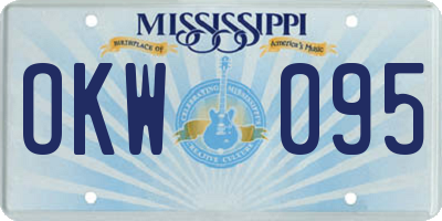 MS license plate OKW095