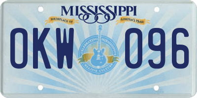 MS license plate OKW096