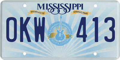 MS license plate OKW413