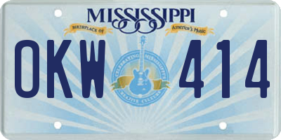 MS license plate OKW414