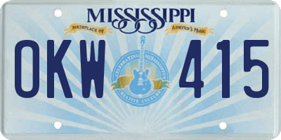 MS license plate OKW415