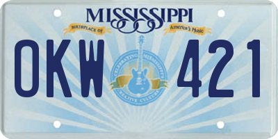 MS license plate OKW421
