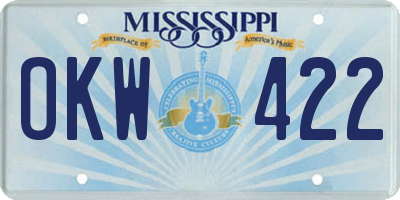 MS license plate OKW422