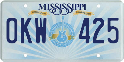 MS license plate OKW425
